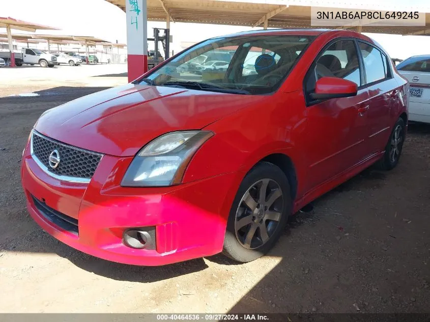 2012 Nissan Sentra 2.0 Sr VIN: 3N1AB6AP8CL649245 Lot: 40464536