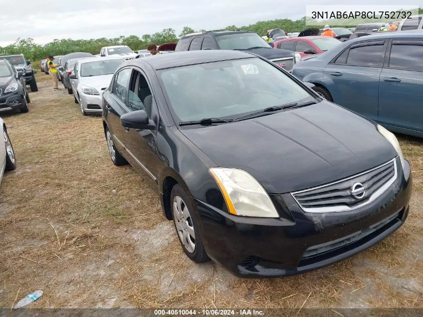 2012 Nissan Sentra 2.0 S VIN: 3N1AB6AP8CL752732 Lot: 40510044