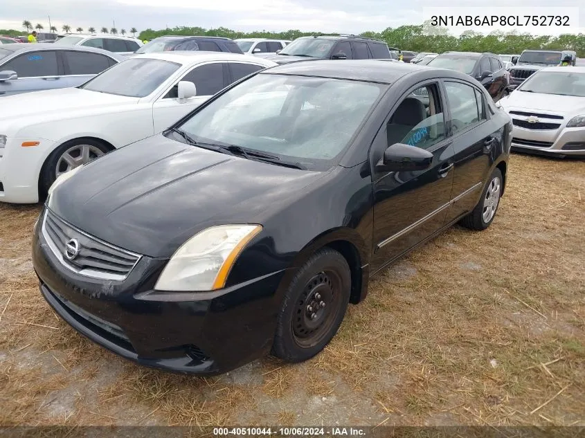 2012 Nissan Sentra 2.0 S VIN: 3N1AB6AP8CL752732 Lot: 40510044