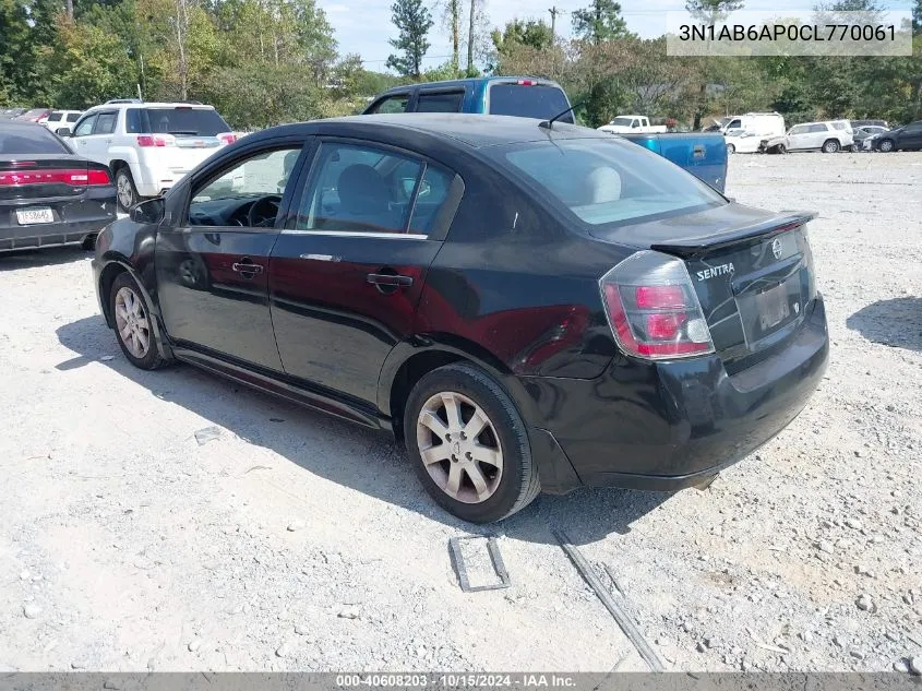 2012 Nissan Sentra 2.0 Sr VIN: 3N1AB6AP0CL770061 Lot: 40608203