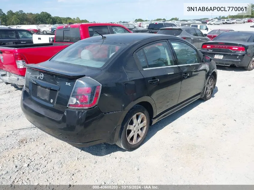 2012 Nissan Sentra 2.0 Sr VIN: 3N1AB6AP0CL770061 Lot: 40608203