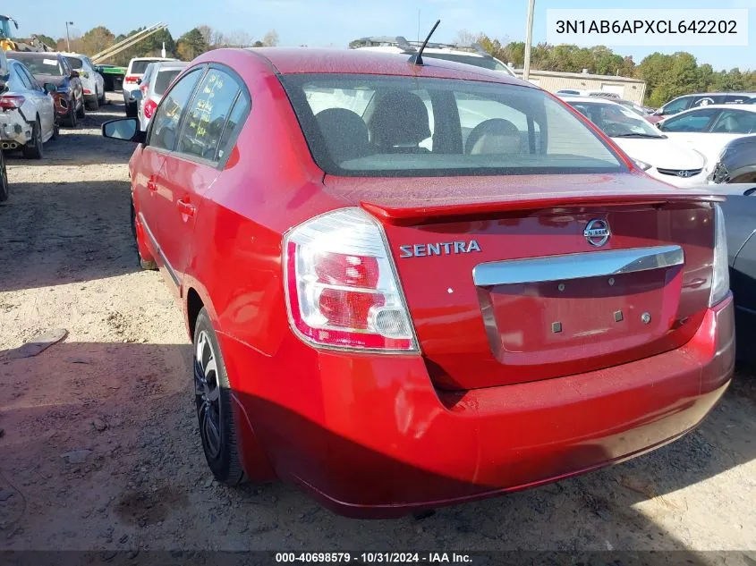 2012 Nissan Sentra 2.0 S VIN: 3N1AB6APXCL642202 Lot: 40698579