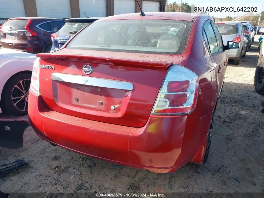 2012 Nissan Sentra 2.0 S VIN: 3N1AB6APXCL642202 Lot: 40698579