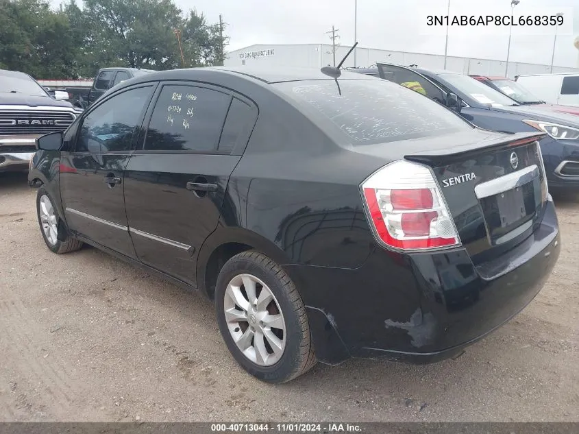 2012 Nissan Sentra 2.0 Sl VIN: 3N1AB6AP8CL668359 Lot: 40713044