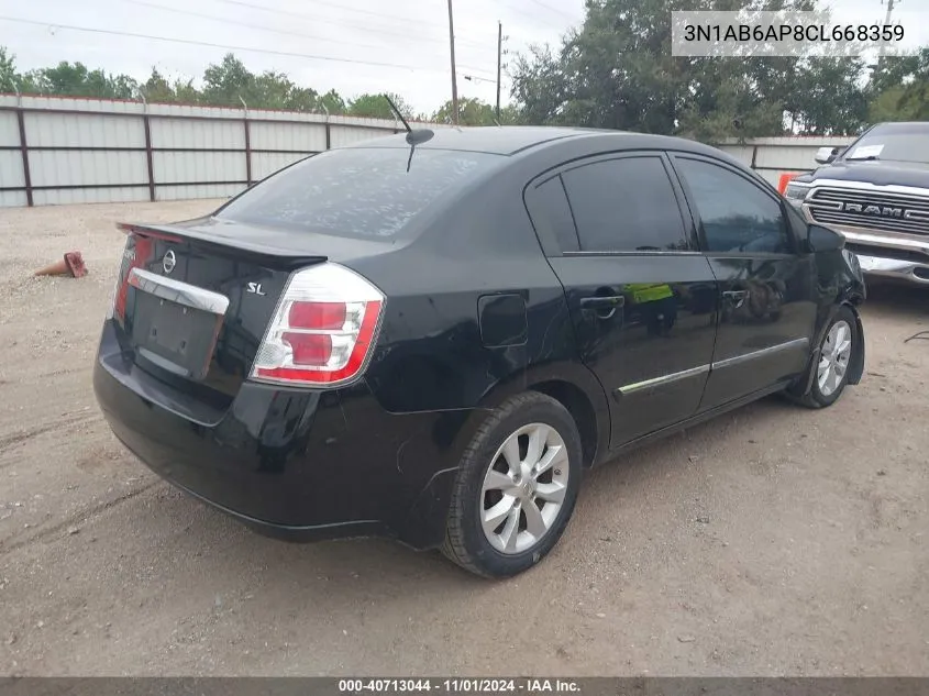 2012 Nissan Sentra 2.0 Sl VIN: 3N1AB6AP8CL668359 Lot: 40713044