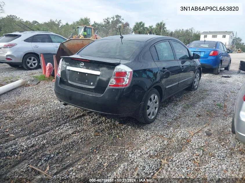 2012 Nissan Sentra 2.0 S VIN: 3N1AB6AP9CL663820 Lot: 40716897