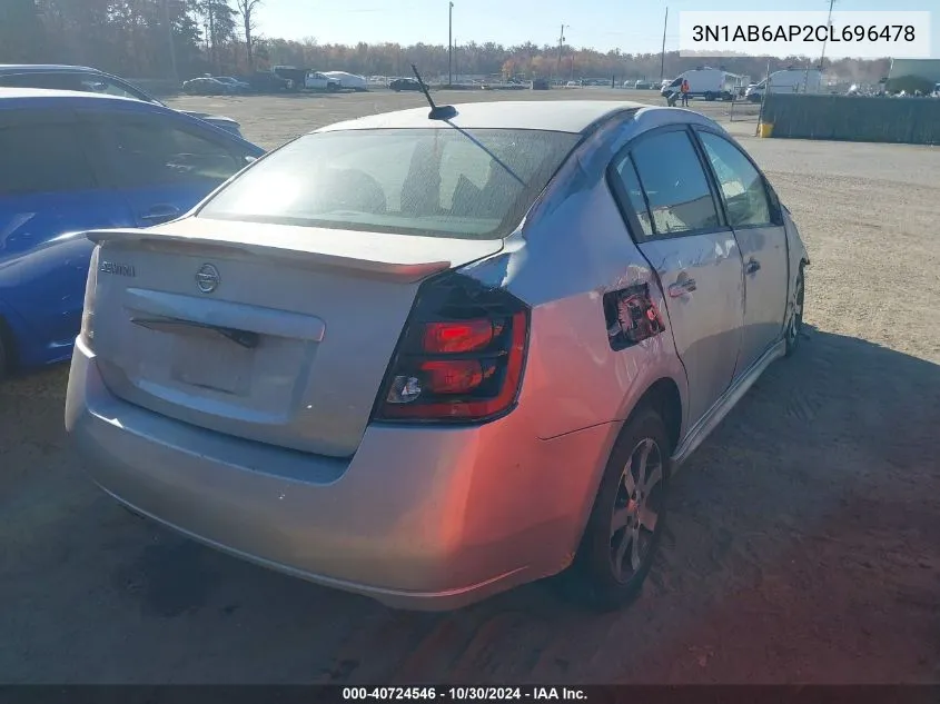 3N1AB6AP2CL696478 2012 Nissan Sentra 2.0 Sr