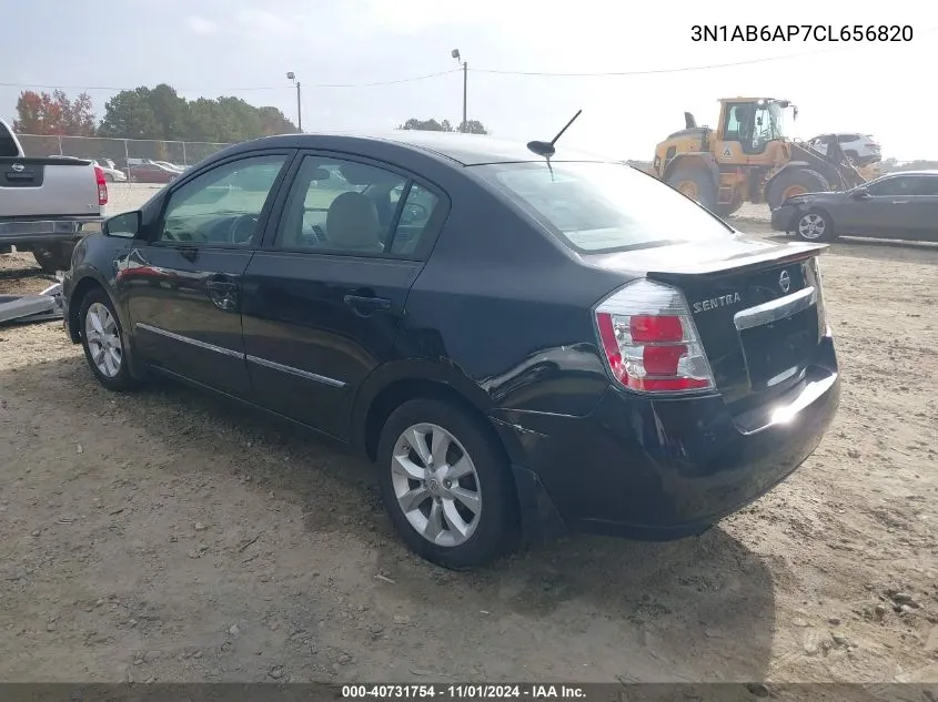 2012 Nissan Sentra 2.0 Sl VIN: 3N1AB6AP7CL656820 Lot: 40731754