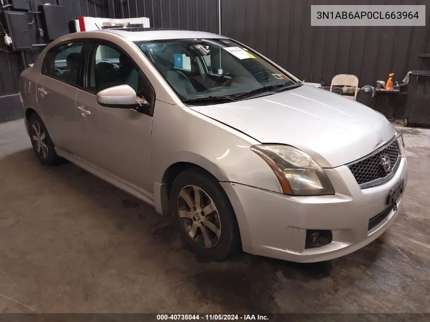 2012 Nissan Sentra 2.0 Sr VIN: 3N1AB6AP0CL663964 Lot: 40735044