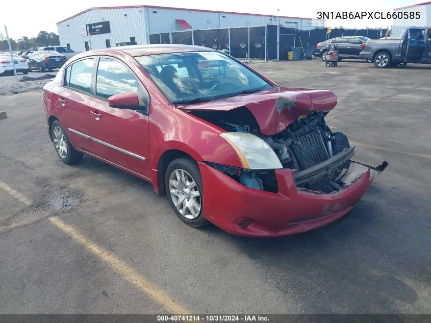 2012 Nissan Sentra 2.0 S VIN: 3N1AB6APXCL660585 Lot: 40741214