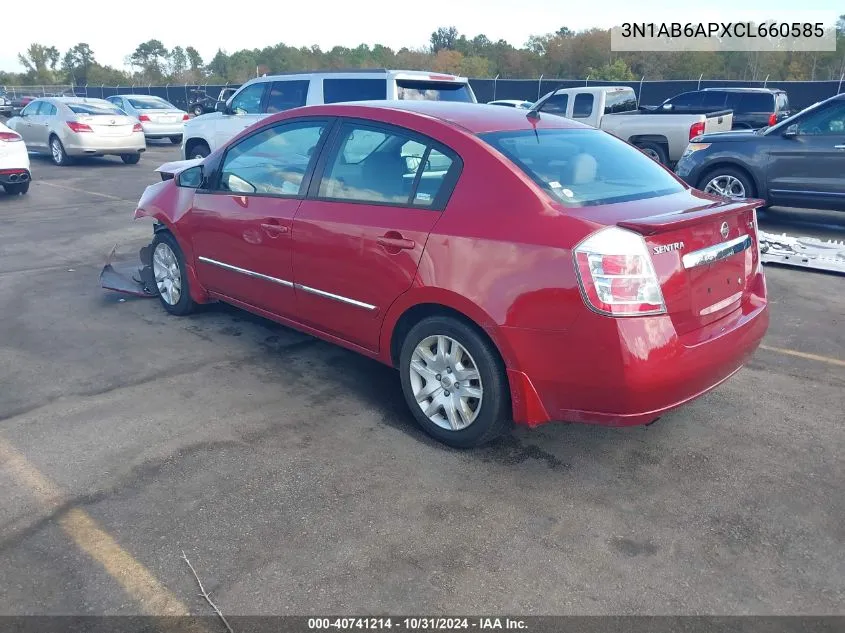 2012 Nissan Sentra 2.0 S VIN: 3N1AB6APXCL660585 Lot: 40741214