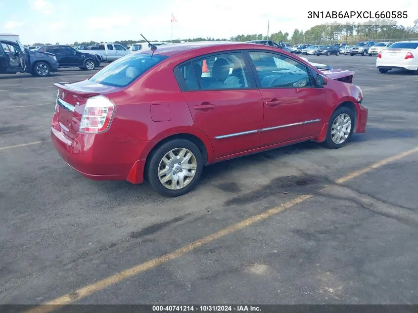 2012 Nissan Sentra 2.0 S VIN: 3N1AB6APXCL660585 Lot: 40741214