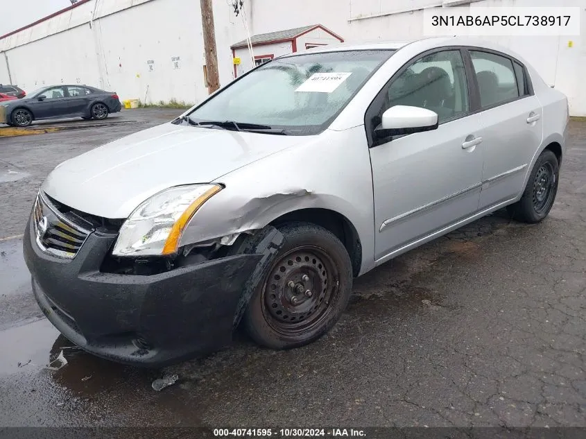 2012 Nissan Sentra 2.0 S VIN: 3N1AB6AP5CL738917 Lot: 40741595