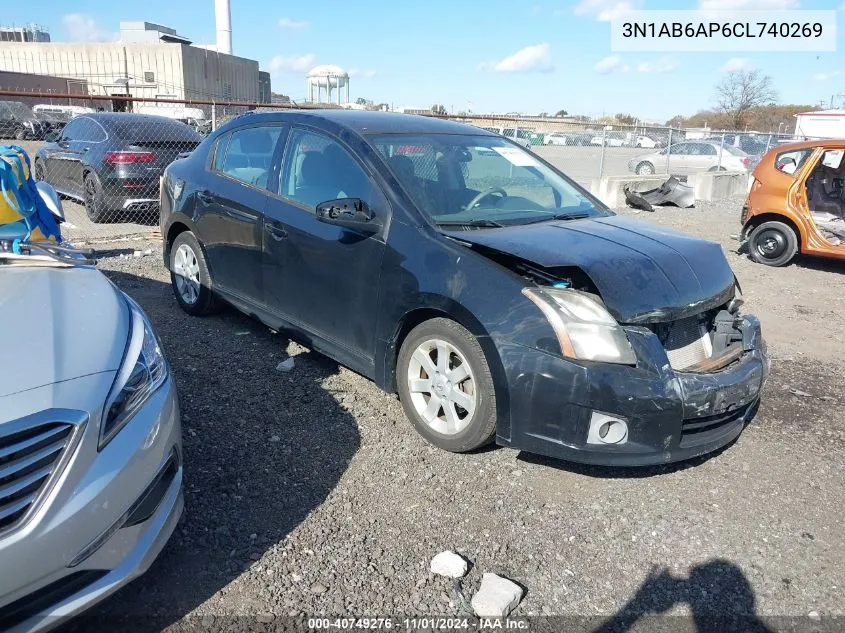 2012 Nissan Sentra 2.0 Sr VIN: 3N1AB6AP6CL740269 Lot: 40749276