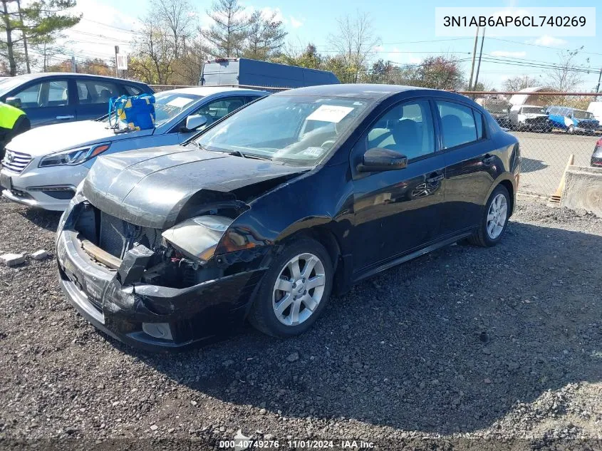 2012 Nissan Sentra 2.0 Sr VIN: 3N1AB6AP6CL740269 Lot: 40749276