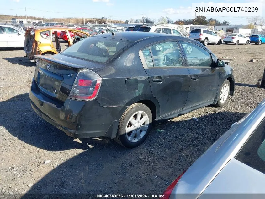 2012 Nissan Sentra 2.0 Sr VIN: 3N1AB6AP6CL740269 Lot: 40749276