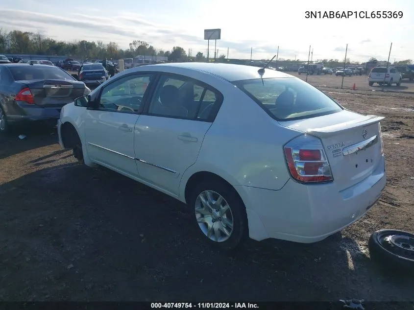 2012 Nissan Sentra 2.0 S VIN: 3N1AB6AP1CL655369 Lot: 40749754