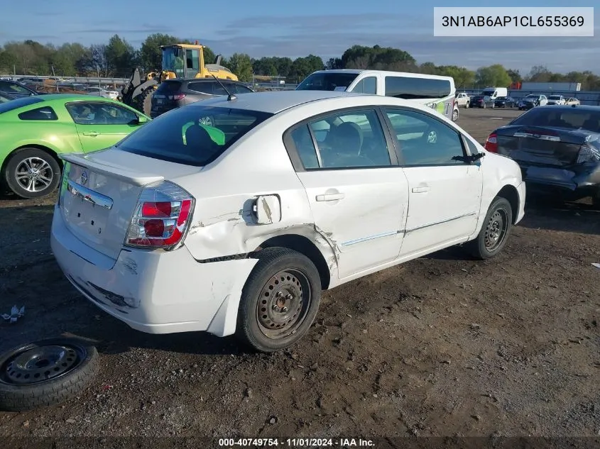 2012 Nissan Sentra 2.0 S VIN: 3N1AB6AP1CL655369 Lot: 40749754