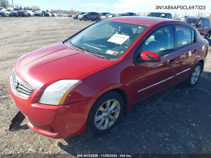 2012 Nissan Sentra 2.0 Sl VIN: 3N1AB6AP0CL697323 Lot: 40753526