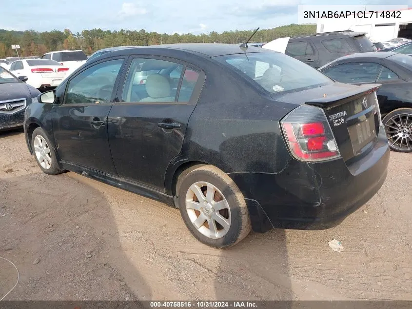 2012 Nissan Sentra 2.0 Sr VIN: 3N1AB6AP1CL714842 Lot: 40758516