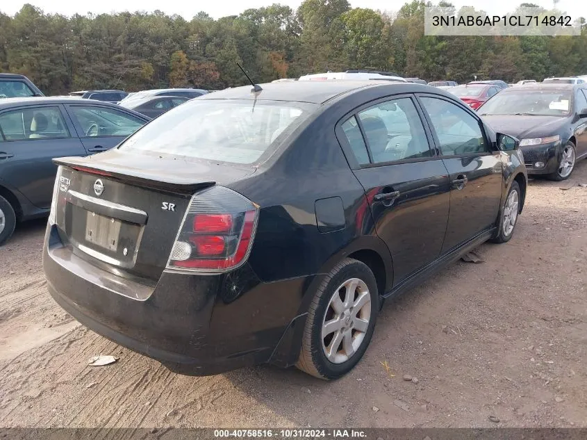 2012 Nissan Sentra 2.0 Sr VIN: 3N1AB6AP1CL714842 Lot: 40758516