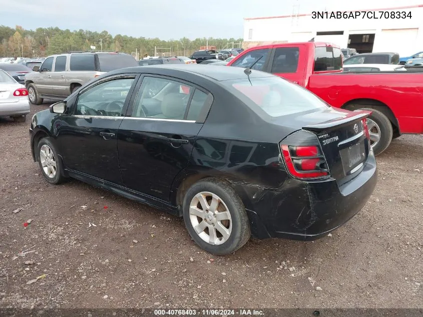 2012 Nissan Sentra 2.0 Sr VIN: 3N1AB6AP7CL708334 Lot: 40768403