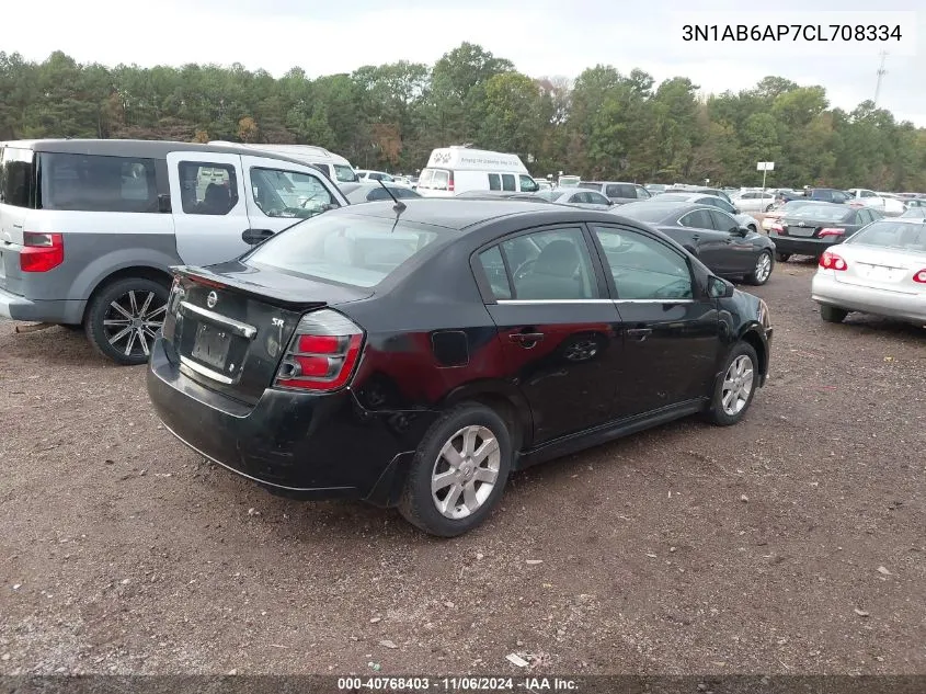 2012 Nissan Sentra 2.0 Sr VIN: 3N1AB6AP7CL708334 Lot: 40768403