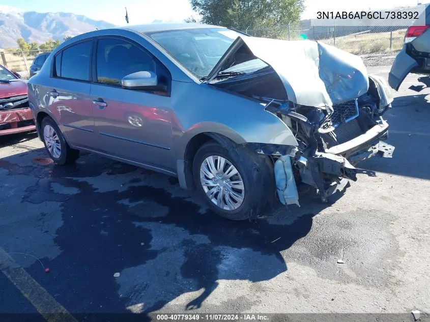 2012 Nissan Sentra 2.0 VIN: 3N1AB6AP6CL738392 Lot: 40779349