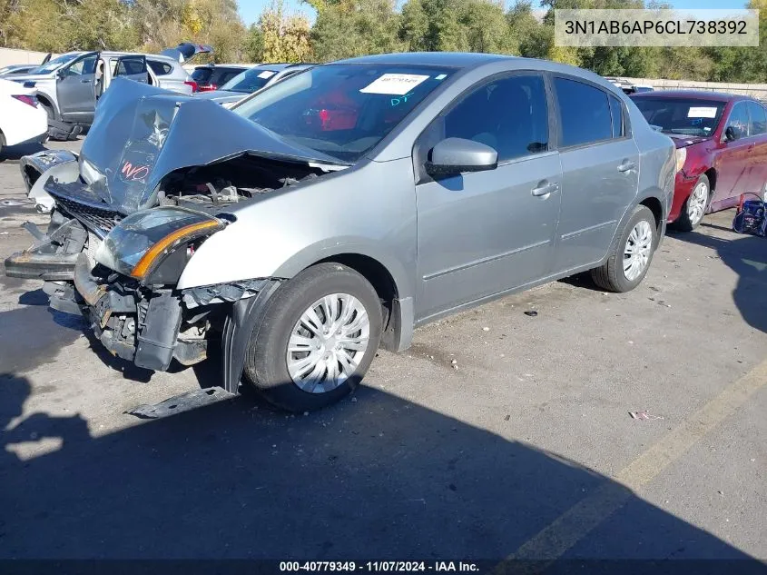 2012 Nissan Sentra 2.0 VIN: 3N1AB6AP6CL738392 Lot: 40779349