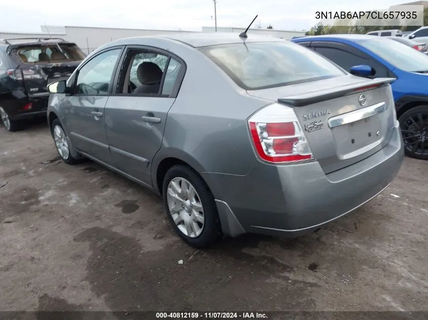 2012 Nissan Sentra 2.0 S VIN: 3N1AB6AP7CL657935 Lot: 40812159