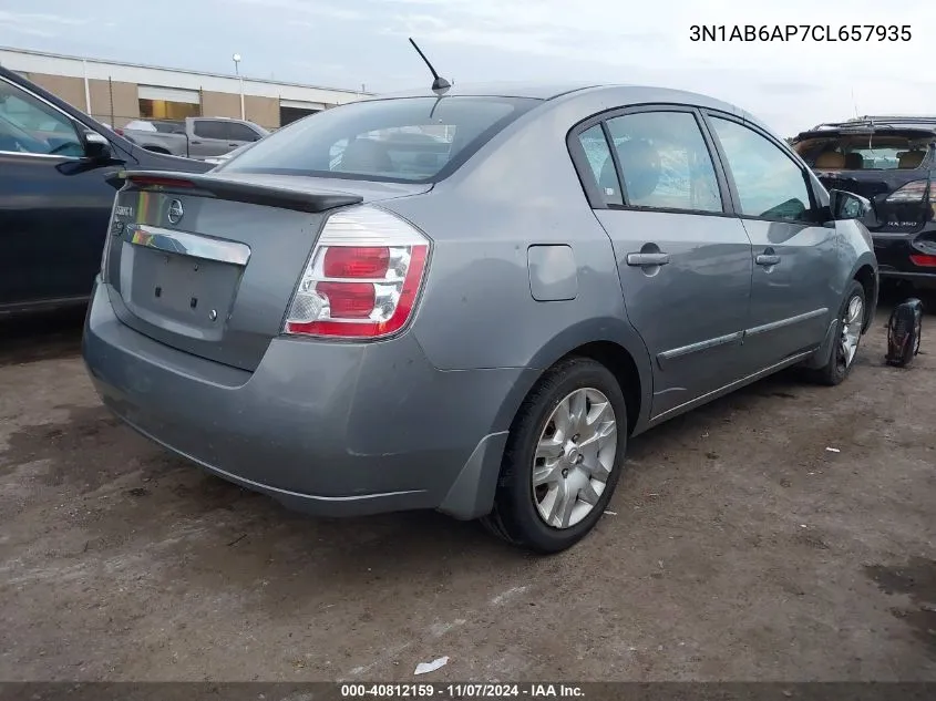 2012 Nissan Sentra 2.0 S VIN: 3N1AB6AP7CL657935 Lot: 40812159