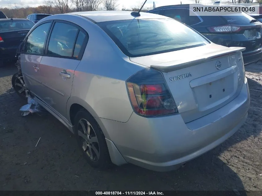 2012 Nissan Sentra 2.0 Sr VIN: 3N1AB6AP9CL610048 Lot: 40818704