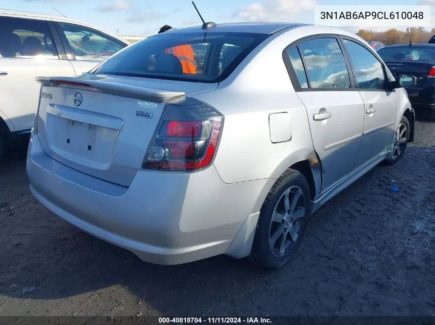 2012 Nissan Sentra 2.0 Sr VIN: 3N1AB6AP9CL610048 Lot: 40818704