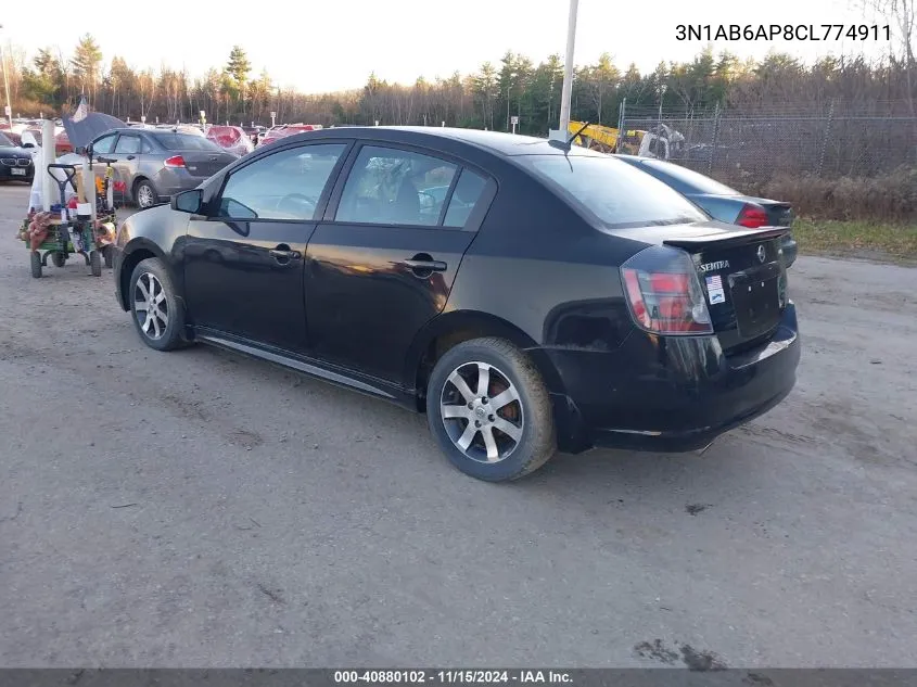 2012 Nissan Sentra 2.0 Sr VIN: 3N1AB6AP8CL774911 Lot: 40880102