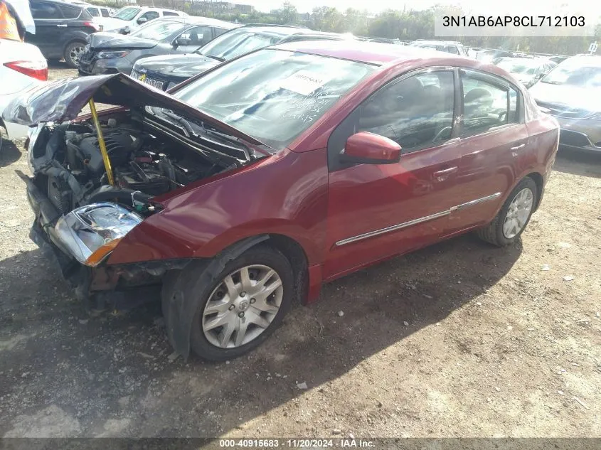 2012 Nissan Sentra 2.0 S VIN: 3N1AB6AP8CL712103 Lot: 40915683