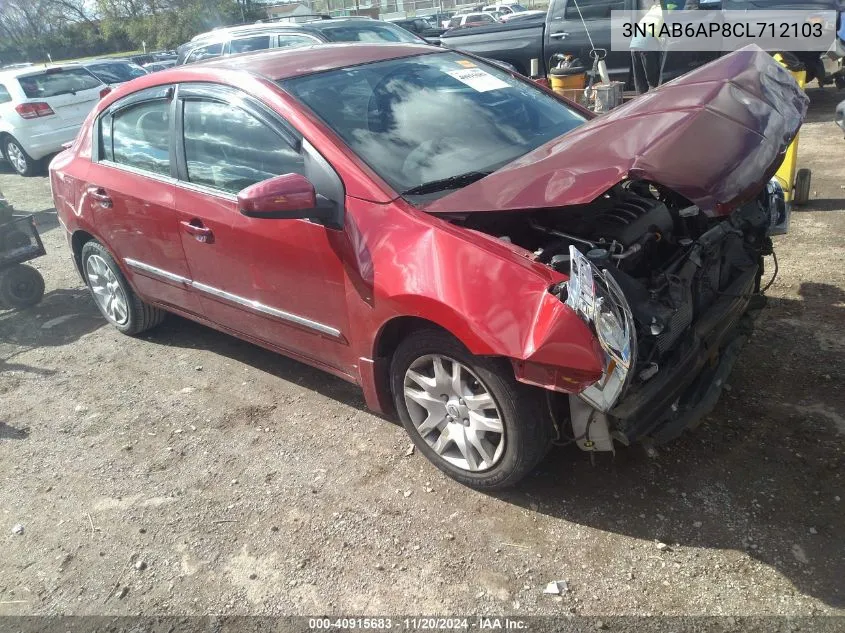 2012 Nissan Sentra 2.0 S VIN: 3N1AB6AP8CL712103 Lot: 40915683