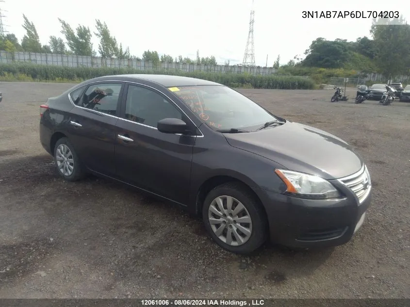 2013 Nissan Sentra VIN: 3N1AB7AP6DL704203 Lot: 12061006