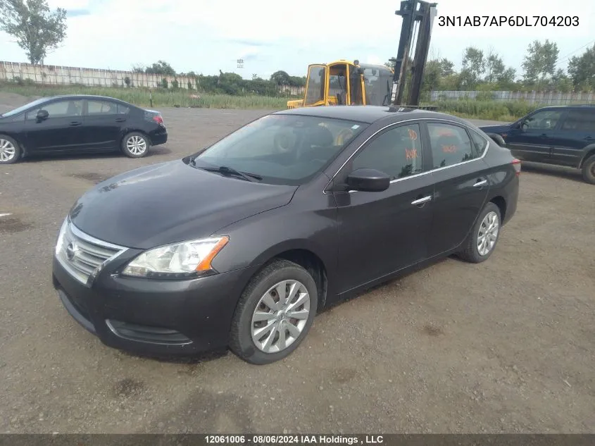 2013 Nissan Sentra VIN: 3N1AB7AP6DL704203 Lot: 12061006