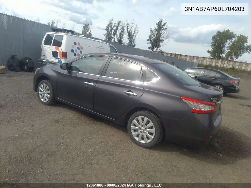 2013 Nissan Sentra VIN: 3N1AB7AP6DL704203 Lot: 12061006