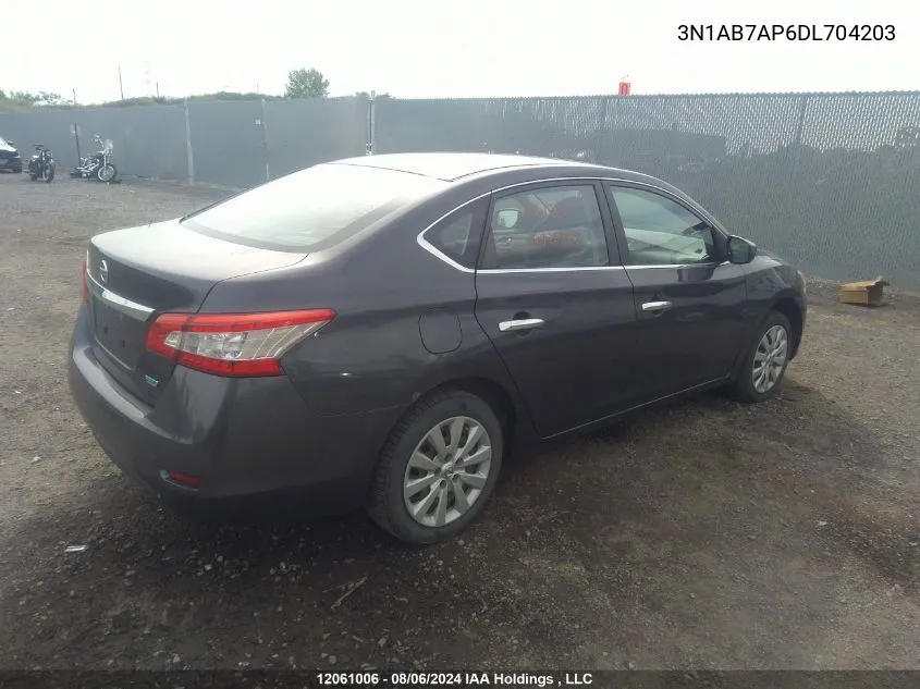 2013 Nissan Sentra VIN: 3N1AB7AP6DL704203 Lot: 12061006