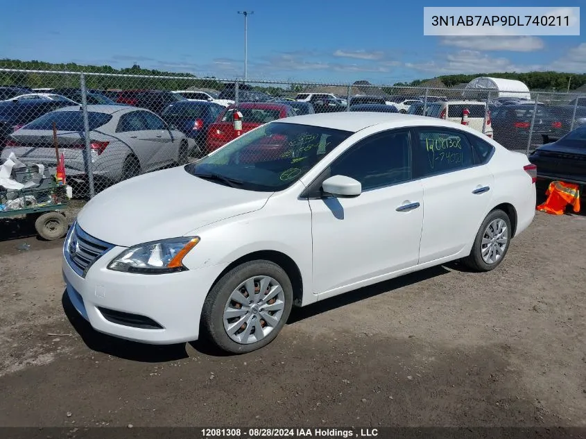 2013 Nissan Sentra VIN: 3N1AB7AP9DL740211 Lot: 12081308