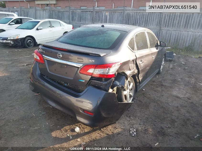 2013 Nissan Sentra VIN: 3N1AB7APXDL651540 Lot: 12093099