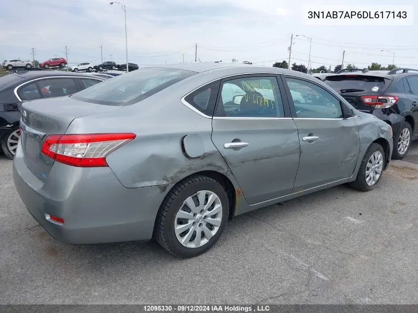 2013 Nissan Sentra VIN: 3N1AB7AP6DL617143 Lot: 12095330