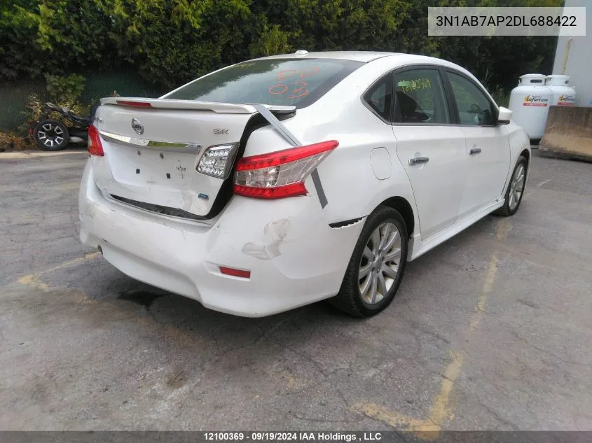 2013 Nissan Sentra S/Sv/Sr/Sl VIN: 3N1AB7AP2DL688422 Lot: 12100369