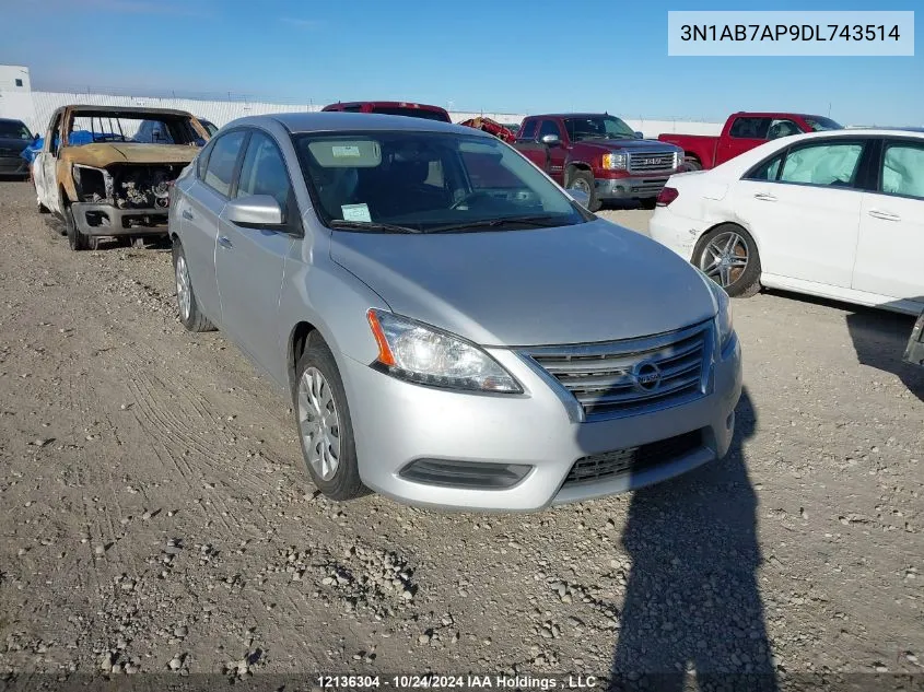 2013 Nissan Sentra VIN: 3N1AB7AP9DL743514 Lot: 12136304