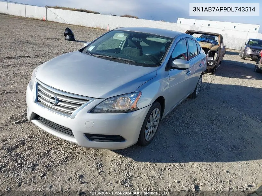 2013 Nissan Sentra VIN: 3N1AB7AP9DL743514 Lot: 12136304