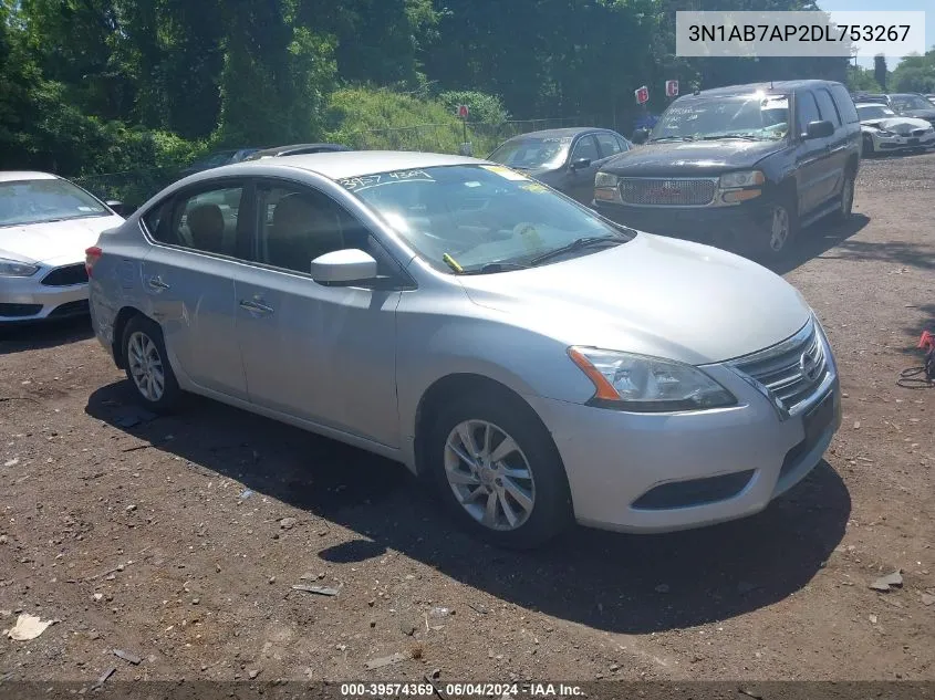 2013 Nissan Sentra S VIN: 3N1AB7AP2DL753267 Lot: 39574369