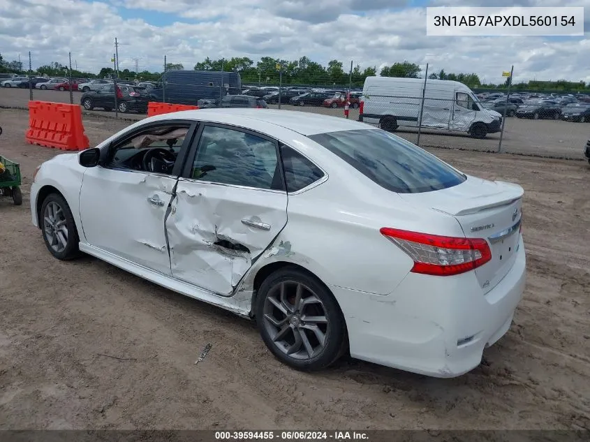 2013 Nissan Sentra Sr VIN: 3N1AB7APXDL560154 Lot: 39594455