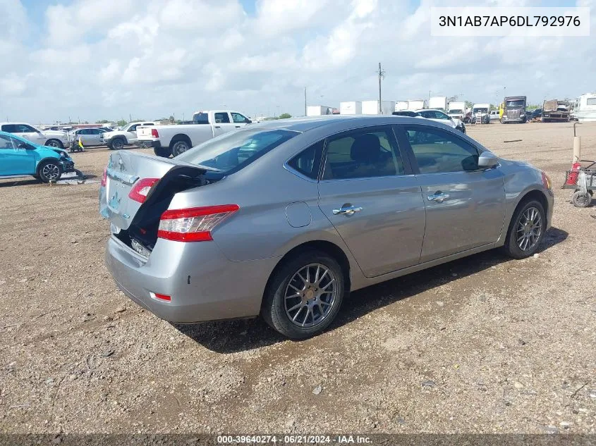 2013 Nissan Sentra S VIN: 3N1AB7AP6DL792976 Lot: 39640274