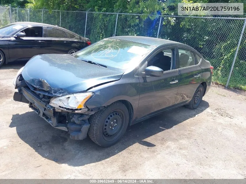 2013 Nissan Sentra Fe+ S VIN: 3N1AB7AP2DL759196 Lot: 39652849